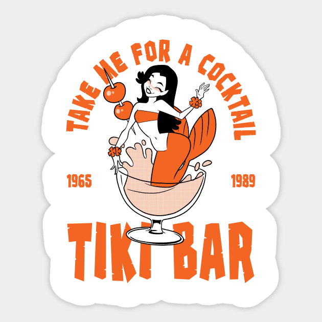 tiki bar orange Sticker by melivillosa